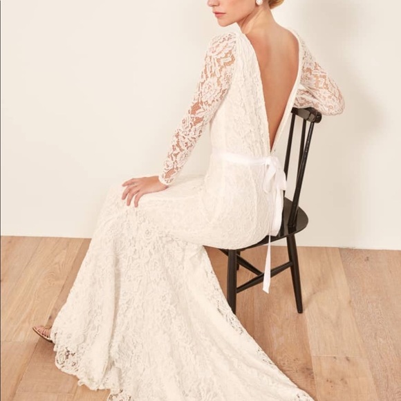 Reformation Lace Wedding Dress - Cream - Picture 2 of 8